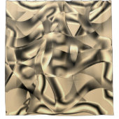 湾曲したベージュまたはカーキの形状、明るい色調 シャワーカーテン (正面)