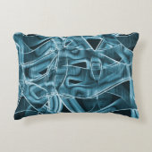湾曲したリボン、青いネオンとレリーフ、 浮き彫りとオーバーラップ アクセントクッション (正面)