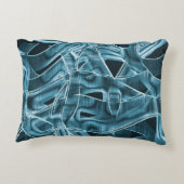 湾曲したリボン、青いネオンとレリーフ、 浮き彫りとオーバーラップ アクセントクッション (裏面)