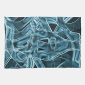 湾曲したリボン、青いネオンとレリーフ、 浮き彫りとオーバーラップ キッチンタオル (横)