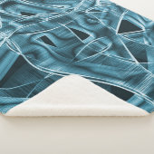 湾曲したリボン、青いネオンとレリーフ、 浮き彫りとオーバーラップ シェルパブランケット (3/4)