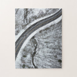 湾曲した冬路 ジグソーパズル