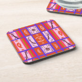 湾曲した格子状コルクコースター コースター (左側)