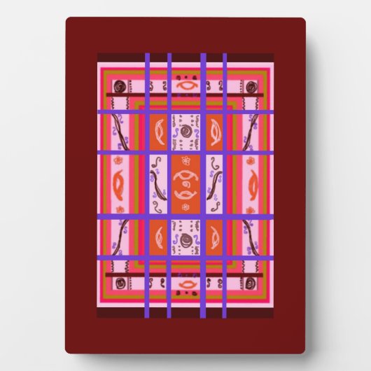 湾曲した格子状抽象芸術フォトフレーム フォトプラーク (正面)