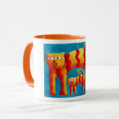 湾曲した猫 マグカップ (正面左)