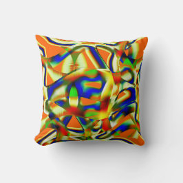 湾曲した緑がかったベージュのストリップの色の汚れ クッション