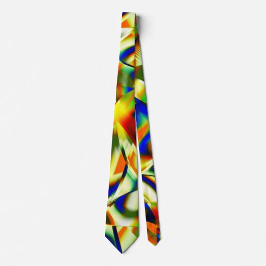 湾曲した緑がかったベージュのストリップの色の汚れ ネクタイ (正面)