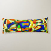 湾曲した緑がかったベージュのストリップの色の汚れ ボディピロー (裏面)