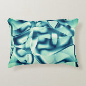 湾曲した緑がかった青の形状、派手なシアン色 アクセントクッション (正面)