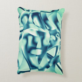 湾曲した緑がかった青の形状、派手なシアン色 アクセントクッション