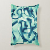 湾曲した緑がかった青の形状、派手なシアン色 アクセントクッション (正面(垂直))