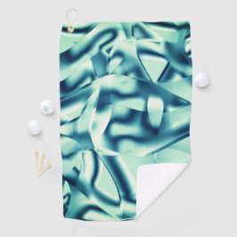 湾曲した緑がかった青の形状、派手なシアン色 ゴルフタオル