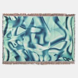 湾曲した緑がかった青の形状、派手なシアン色 スローブランケット