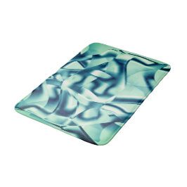 湾曲した緑がかった青の形状、派手なシアン色 バスマット