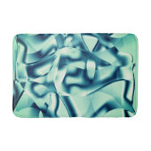 湾曲した緑がかった青の形状、派手なシアン色 バスマット (正面)