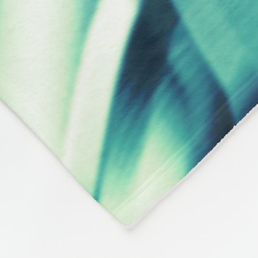 湾曲した緑がかった青の形状、派手なシアン色 フリースブランケット (角)