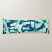 湾曲した緑がかった青の形状、派手なシアン色 ボディピロー (裏面)