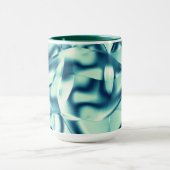 湾曲した緑がかった青の形状、派手なシアン色 マグカップ (中央)