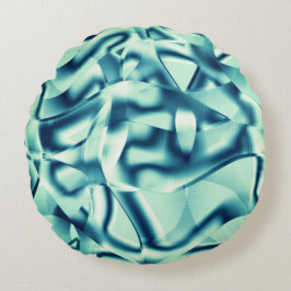 湾曲した緑がかった青の形状、派手なシアン色 ラウンドクッション