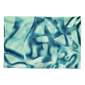 湾曲した緑がかった青の形状、派手なシアン色 枕カバー (裏面-左)