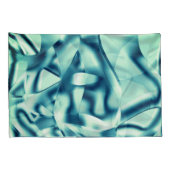 湾曲した緑がかった青の形状、派手なシアン色 枕カバー (裏面-右)