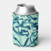 湾曲した緑がかった青の形状、派手なシアン色 缶クーラー (缶正面)