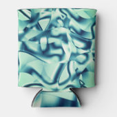 湾曲した緑がかった青の形状、派手なシアン色 缶クーラー (正面)