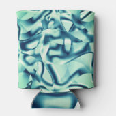 湾曲した緑がかった青の形状、派手なシアン色 缶クーラー (裏面)