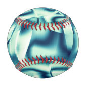 湾曲した緑がかった青の形状、派手なシアン色 野球ボール (裏面)