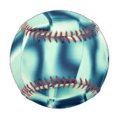 湾曲した緑がかった青の形状、派手なシアン色 野球ボール (正面)