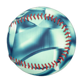 湾曲した緑がかった青の形状、派手なシアン色 野球ボール