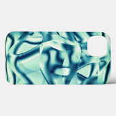 湾曲した緑がかった青の形状、派手なシアン色 Case-Mate iPhoneケース (裏面 (横))