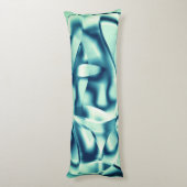湾曲した青緑色の形、派手なシアン色のトーン ボディピロー (裏面 (縦))