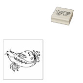 湾曲した魚I ラバースタンプ (押印)