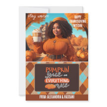 湾曲した黒い女性カボチャのスパイスギフトカードホルダー