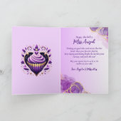 湾曲グラムアフリカンアメリカンウィメンパープル誕生日 カード (内部)