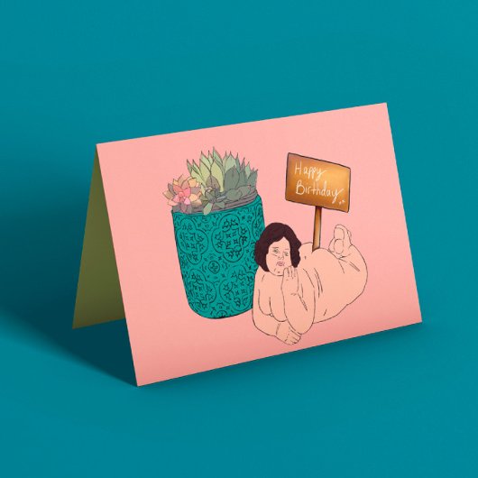 湾曲プラントレディ誕生日 カード