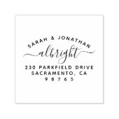 湾曲モダン文字対結婚した差出人住所 セルフインキングスタンプ (デザイン)