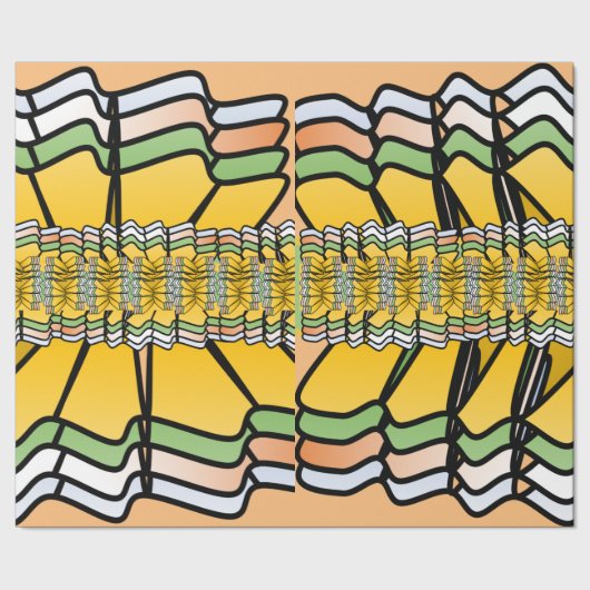 湾曲抽象芸術包装紙 ラッピングペーパー (シーム)