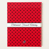 湾曲部と水玉模様ヒンテージヴィーベレッドパーソナライズされた プランナー手帳 (裏面)