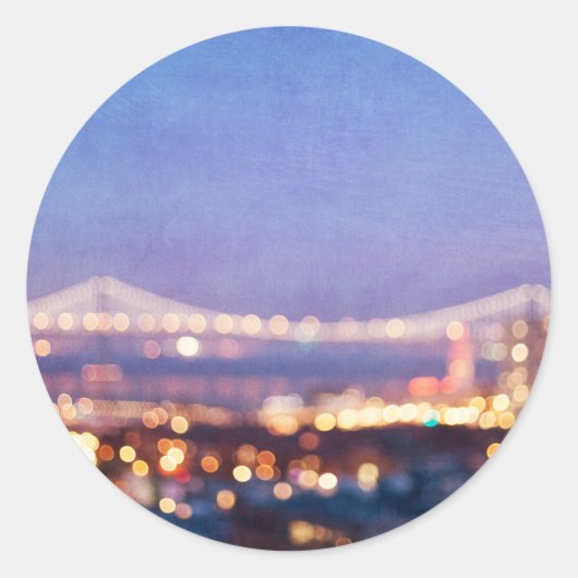 湾橋白熱-サンフランシスコのステッカー ラウンドシール (正面)