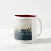 湾頭、ニュージャージー、主要なStのヴィンテージ ツートーンマグカップ (正面右)