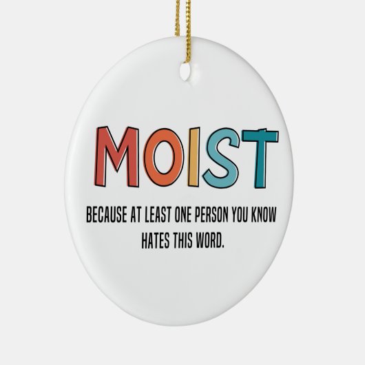 湿ったおもしろいことわざの湿ったユーモアおもしろいギフト セラミックオーナメント (右)