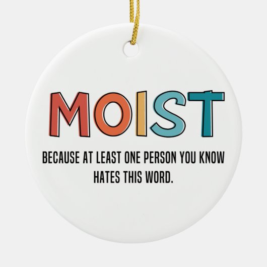 湿ったおもしろいことわざの湿ったユーモアおもしろいギフト セラミックオーナメント (正面)