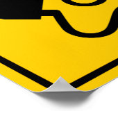 湿ったハイウェイの標識が滑りやすい ポスター (角)