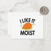 湿ったユーモアが好き 感謝祭の焼き鳥が楽しい ノートカード (正面/裏面インサイチュ)