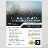 湿った窓、窓の清掃広告の チラシ (正面)