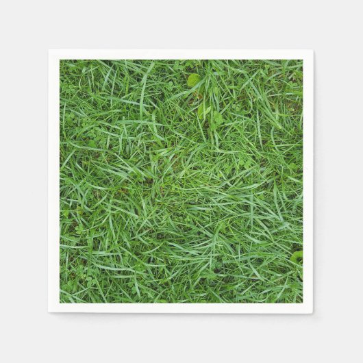 湿った緑の草 スタンダードカクテルナプキン (正面)