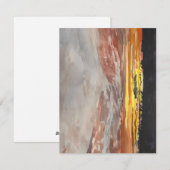 湿原の水彩に沈む夕日 シーズンカード (正面/裏面)