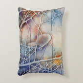 湿地のシルエット化した鳥 アクセントクッション (正面(垂直))